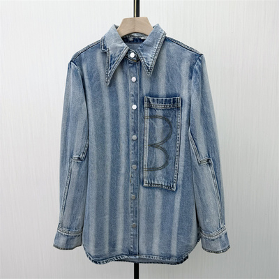 迪●2026春季新品 牛仔外套女时尚休闲宽松慵懒风衬衫夹克0123