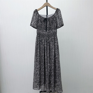 豹纹雪纺连衣裙女气质小众别致长裙a字茶歇裙773 新品 2026夏季