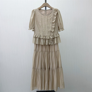 芭●2026夏季新品 小清新套装女时尚短袖衬衫半身裙两件套3056