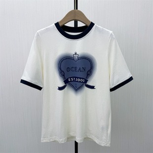 fei●2026夏季新品 印花短袖t恤女宽松休闲通勤百搭显瘦上衣6264