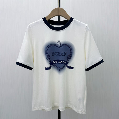 fei●2026夏季新品 印花短袖t恤女宽松休闲通勤百搭显瘦上衣6264
