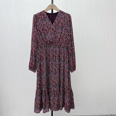 fei●2025秋季新品 法式碎花连衣裙女气质显瘦小清新茶歇裙7234
