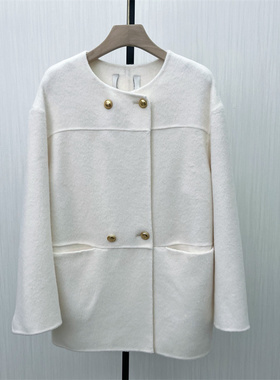 KA●2025冬季新品 双面呢大衣女中长款气质宽松绵羊毛呢外套1111