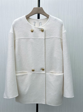 KA●2025冬季新品 双面呢大衣女中长款气质宽松绵羊毛呢外套1111