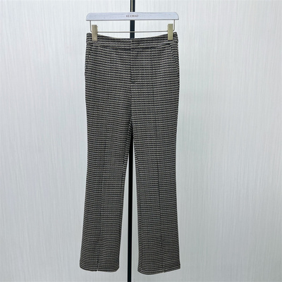 KA●2025冬季新品 千鸟格裤子女高腰修身显瘦气质百搭直筒裤1001