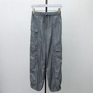 恩●2026夏季新品 防晒工装阔腿裤女宽松休闲百搭通勤直筒长裤035