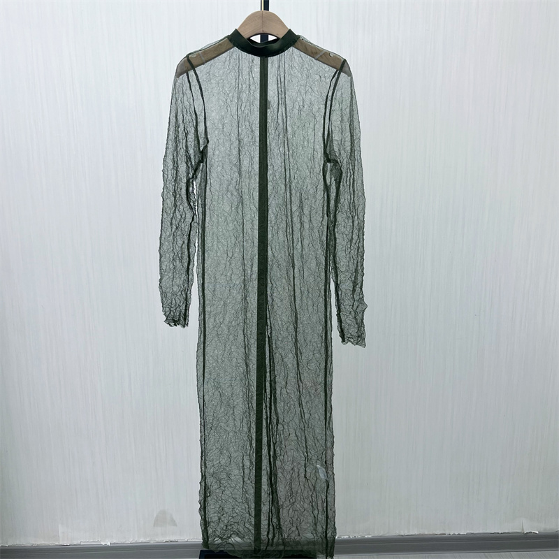 艾●2025秋季新品 透视网纱罩衫裙女设计感外搭叠穿长款裙子015