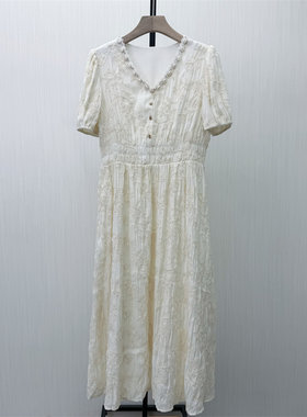 KA●2026夏季新品 法式v领连衣裙女气质显瘦小清新a字茶歇裙7851