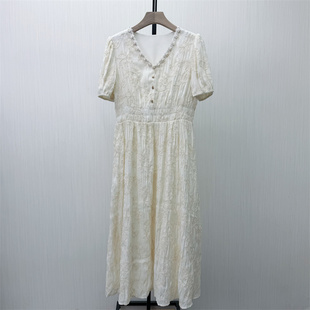 KA●2026夏季新品 法式v领连衣裙女气质显瘦小清新a字茶歇裙7851