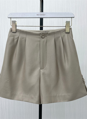 S●2025秋季新品 西装短裤女高腰显瘦宽松直筒休闲百搭阔腿裤657