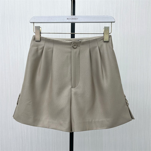 2025秋季 女高腰显瘦宽松直筒休闲百搭阔腿裤 新品 短裤 657 西装