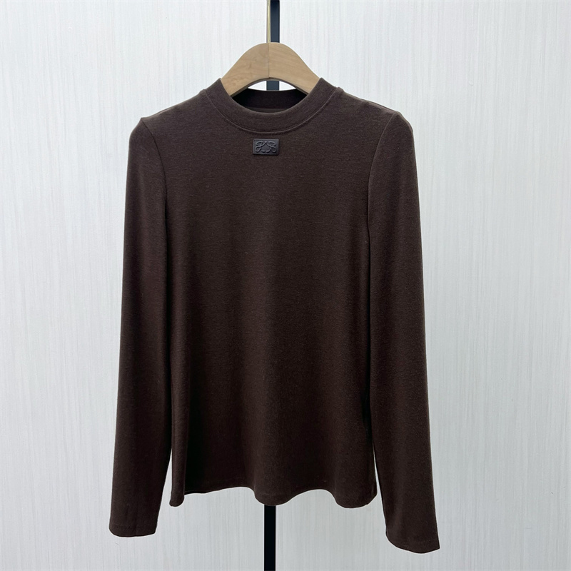 KA●2025冬季新品 纯色打底衫女修身显瘦简约内搭长袖T恤上衣2472