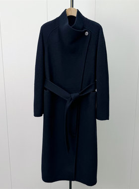 迪●2026冬季新品 双面呢大衣女宽松气质长款绵羊毛呢子外套3275