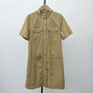 连衣裙女气质休闲通勤简约百搭衬衫 短袖 新品 裙7173 2025夏季