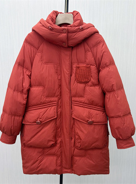 C●2025冬季新品 羽绒服女中长款时尚宽松加厚百搭保暖外套9007