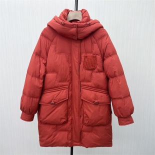时尚 羽绒服女中长款 新品 宽松加厚百搭保暖外套9007 2025冬季