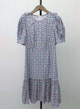 fei●2026夏季新品 印花短袖连衣裙女气质显瘦小清新别致裙子6325