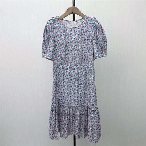 fei●2026夏季新品 印花短袖连衣裙女气质显瘦小清新别致裙子6325