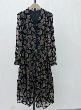 fei●2025冬季新品 法式连衣裙女气质显瘦小清新长袖茶歇裙8058