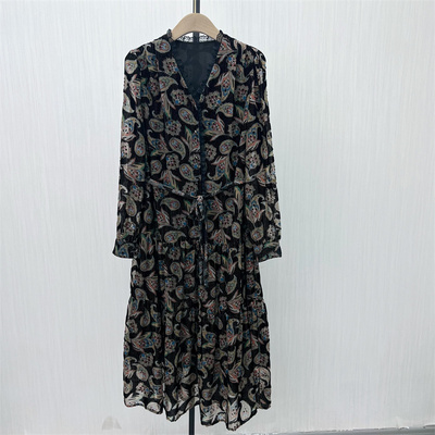 fei●2025冬季新品 法式连衣裙女气质显瘦小清新长袖茶歇裙8058