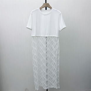 香●2026春季新品 T恤罩衫裙女网纱拼接设计感外搭叠穿长裙1775