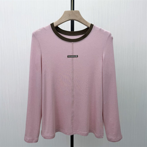 C●2026春季新品 纯色打底衫女简约修身显瘦内搭长袖T恤上衣1255