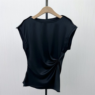 T恤女简约通勤百搭修身 醋酸无袖 新品 打底背心上衣392 2026夏季