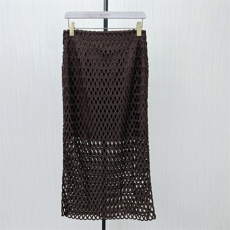 KA●2025冬季新品 镂空半身裙女高腰显瘦气质通勤直筒长裙1421