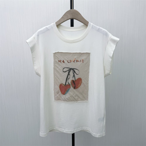 fei●2026夏季新品 印花短袖t恤女宽松休闲通勤百搭显瘦上衣6109