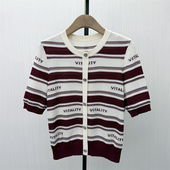 2026春季 新品 条纹针织衫 彩 女宽松休闲百搭圆领短袖 T恤上衣199