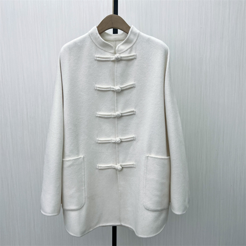 S●2025冬季新品 新中式盘扣双面呢大衣女气质国风呢子外套555