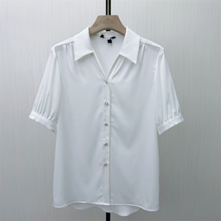 2026夏季 女休闲简约宽松百搭显瘦薄款 新品 衬衫 上衣1028 短袖 图