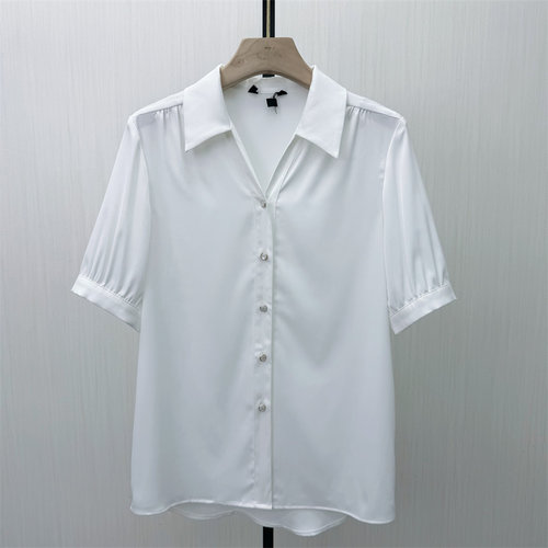 图●2026夏季新品 短袖衬衫女休闲简约宽松百搭显瘦薄款上衣1028
