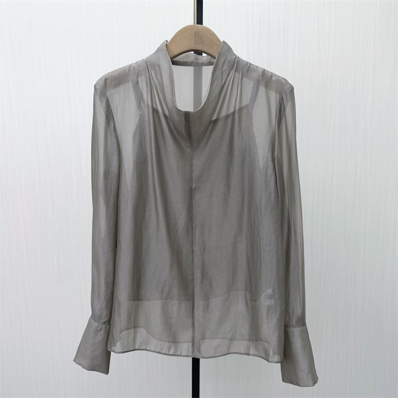 迪●2026春季新品 法式长袖衬衫女气质小众别致宽松打底上衣6326