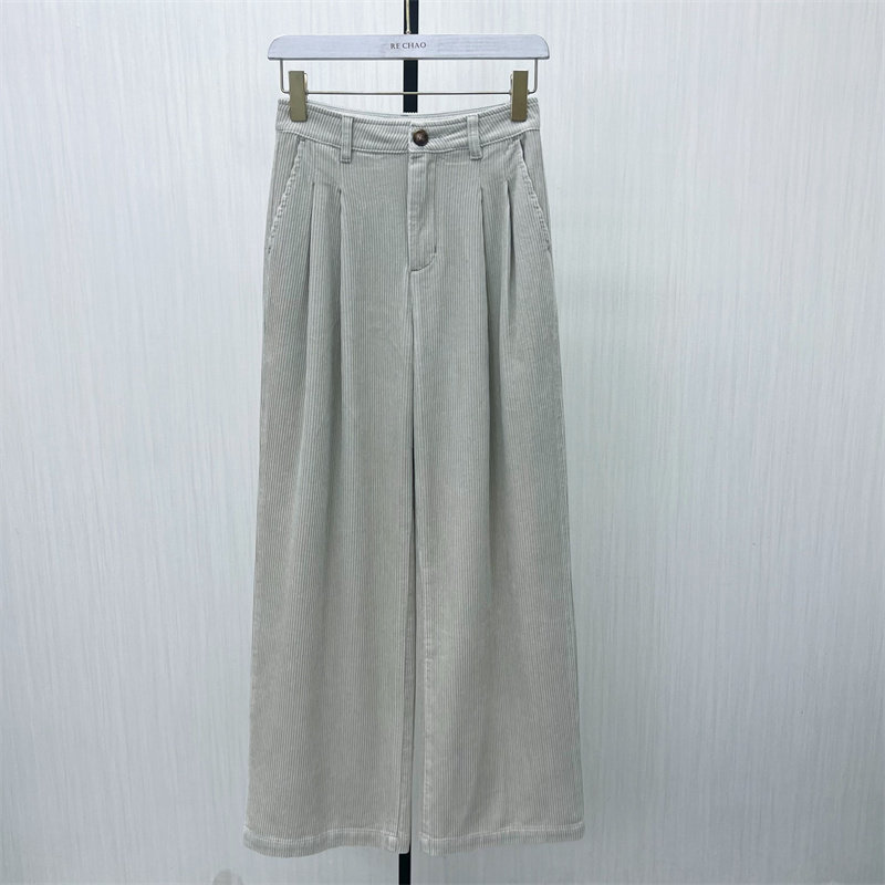 S●2025冬季新品 灯芯绒阔腿裤女高腰显瘦休闲百搭直筒长裤310