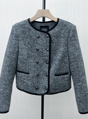 KA●2025冬季新品 双面呢大衣女气质短款宽松绵羊毛呢子外套1451