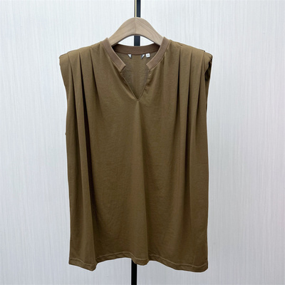 艾●2025夏季新品 无袖T恤女休闲宽松百搭显瘦简约打底上衣530