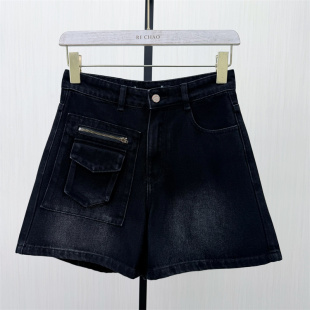 女高腰显瘦直筒休闲百搭a字阔腿裤 牛仔短裤 新品 360 2026夏季