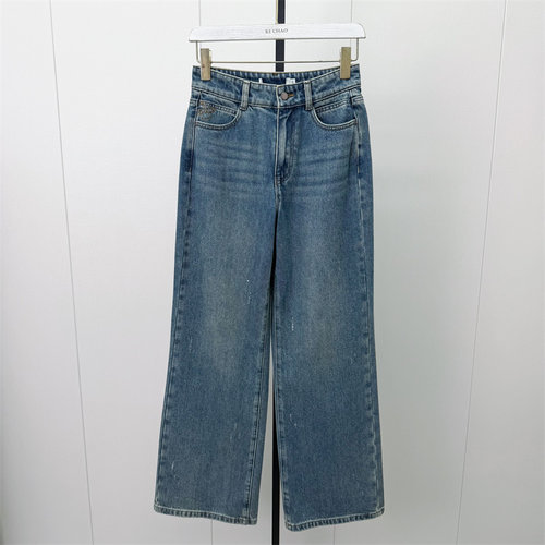 恩●2026冬季新品 磨毛阔腿牛仔裤女高腰显瘦宽松休闲通勤长裤280