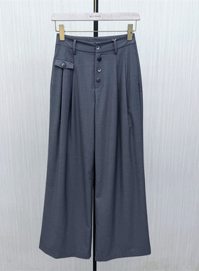 伊●2026夏季新品 西装阔腿裤女高腰显瘦宽松休闲通勤长裤3136