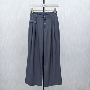 伊●2026夏季新品 西装阔腿裤女高腰显瘦宽松休闲通勤长裤3136