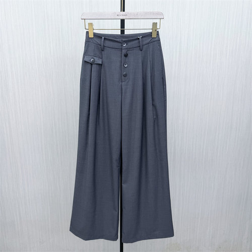 伊●2026夏季新品 西装阔腿裤女高腰显瘦宽松休闲通勤长裤3136