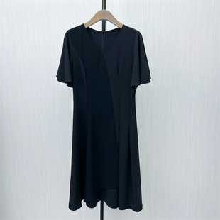 雪纺连衣裙女高级感气质显瘦垂感a字小黑裙0035 新品 司 2025夏季