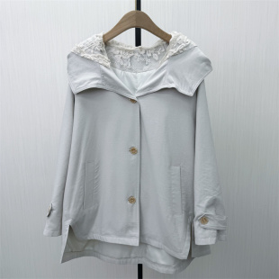 连帽风衣外套女宽松休闲百搭慵懒风工装 新品 夹克523 2026春季