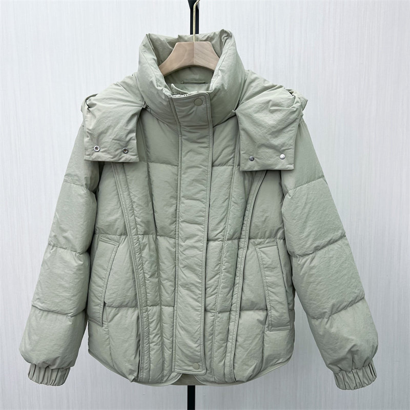 fei●2025冬季新品 短款羽绒服女连帽面包服加厚保暖外套8049