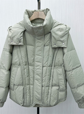 fei●2025冬季新品 短款羽绒服女连帽面包服加厚保暖外套8049