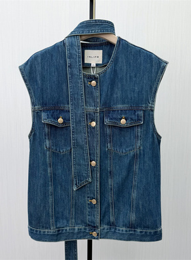 伊●2026夏季新品 牛仔马甲女简约宽松休闲百搭无袖坎肩背心3117