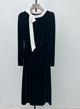 KA●2025冬季新品 高级感丝绒连衣裙女法式复古小众气质裙子2121
