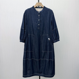 牛仔长袖 新品 连衣裙女休闲宽松通勤百搭显瘦长裙7239 2026春季