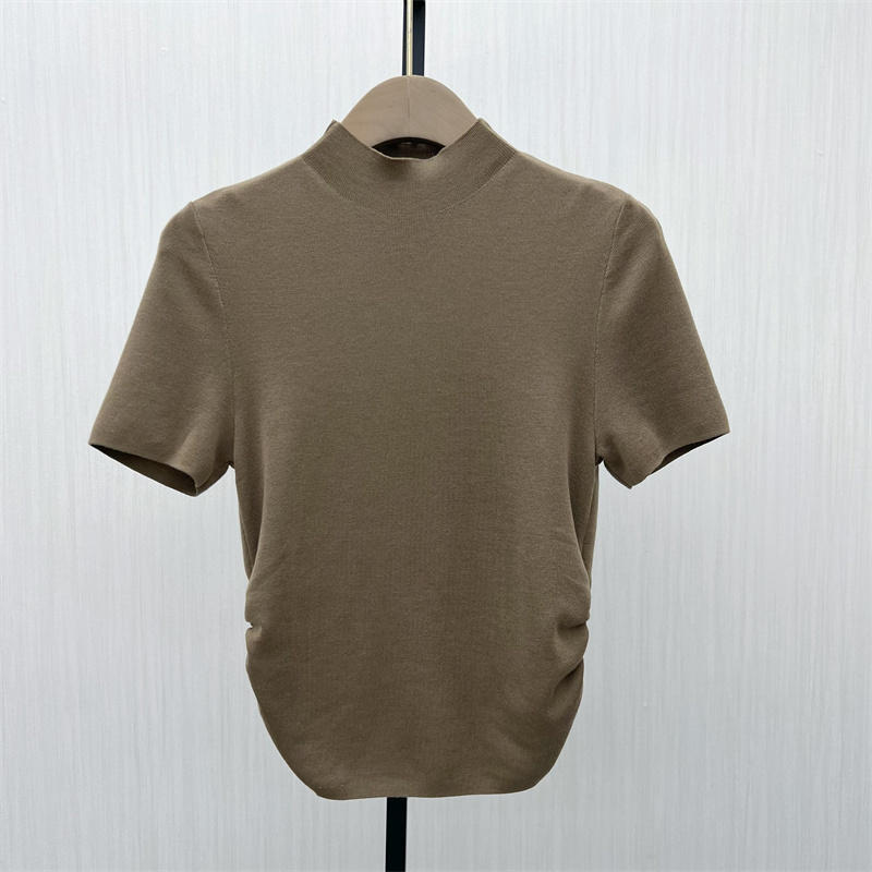 KA●2025秋季新品 短袖针织衫女简约修身显瘦打底T恤上衣5262